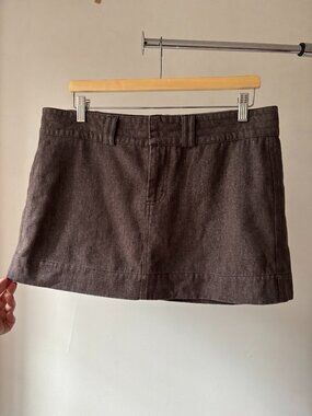 1990s Brown Hemp Mini Skirt | Medium